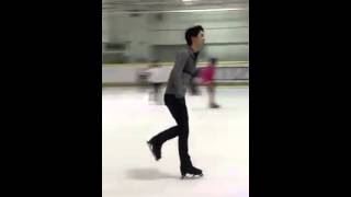Yuzuru Hanyu, a public ice rink, Japan, september 2015