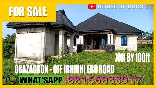 HOUSE FOR SALE IN BENIN CITY, EDO STATE NIGERIA - OBAZAGBON - OFF IRHIRHI EBO ROAD