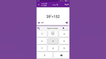 Math Tricks - Training mode - square numbers between 30 and 39 - level 093 (Number Keyboard)