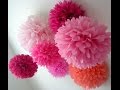 How to make pom pom flower with crepe paper in just  2mins