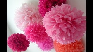 How to make pom pom flower with crepe paper in just  2mins