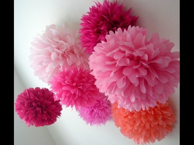 How to assemble your tissue pom pom balls - How Divine  Tissue paper  flowers, Paper flowers diy, Paper flowers