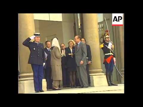 FRANCE: PAKISTAN&rsquo;S PRIME MINISTER BENAZIR BHUTTO VISIT