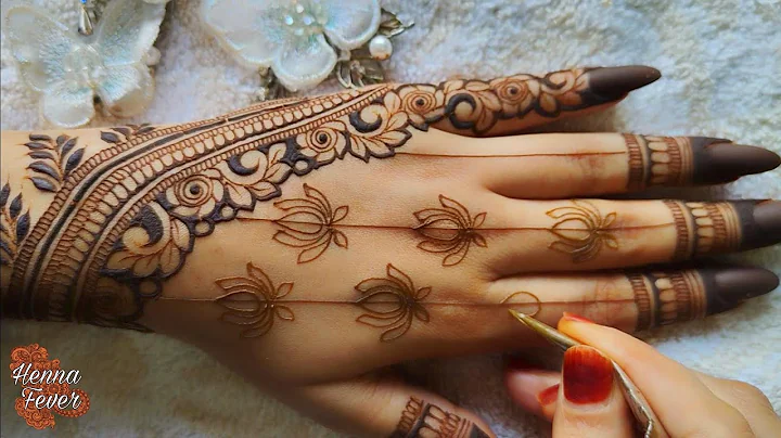 Latest Lotus And Negative Filing Mehndi Design 2024 | Step by Step Tutorial | Henna Fever