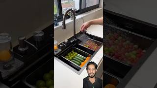 Modern Modular Sink Design For Kitchen | Smart Kitchen Features #interiordesign #washbasinsink