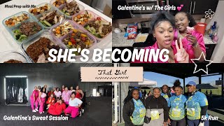 A Week in a life of a Fit Girly & Trainer| Another 5k??| Galentine's| Meal Prep For The Week
