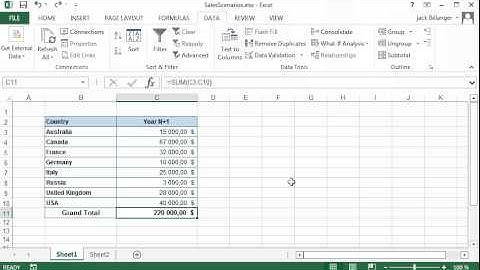 Excel 2013 - working with goal seek and scenarios