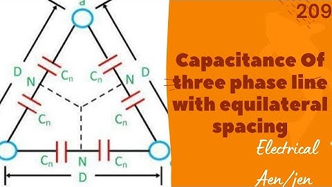 Line To Neutral Capacitance Of Symmetrical Three Phase Line With Equilateral Spacing