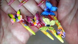 acrylic nail butterfly 3d flowers super