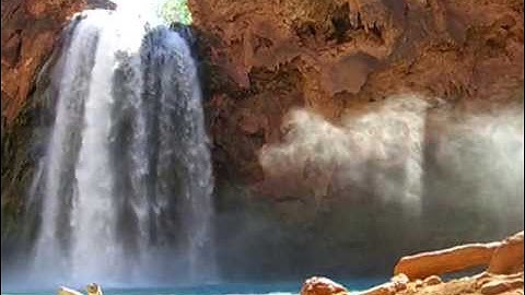 (Nature Relaxation w/Music) Havasupai Indian Waterfall Relaxation (HQ Version)