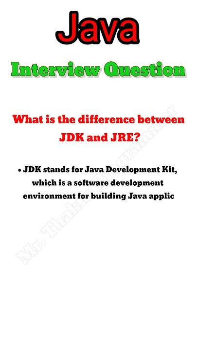 What is the difference between JDK and JRE? - YouTube