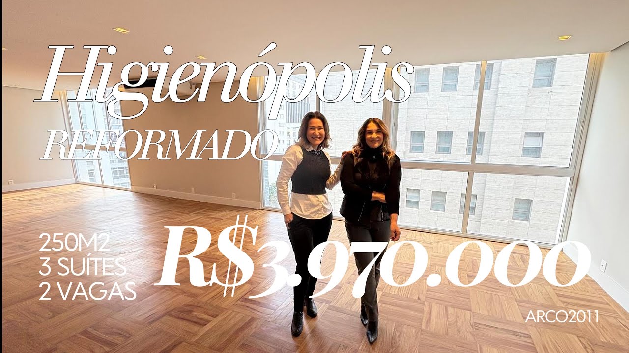 UM CLÁSSICO DE ALTO PADRÃO NO CORAÇÃO DE HIGIENÓPOLIS COM 250M² TOTALMENTE REFORMADO À VENDA