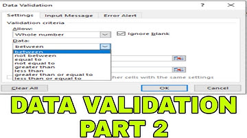 DATA VALIDATION IN EXCEL        PART -2 IN HINDI