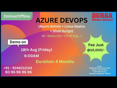 AZURE DEVOPS Online/Offline Training @ DURGASOFT