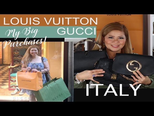 I BOUGHT MY FIRST LOUIS VUITTON CAPUCINES & GUCCI bag in ITALY . HOW MUCH  DID I SAVE? $$$ 