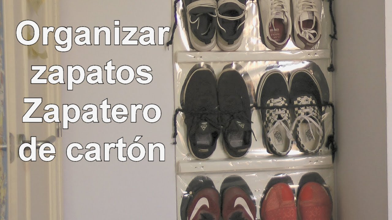 Cómo organizar zapatos zapatero hecho cartón - YouTube