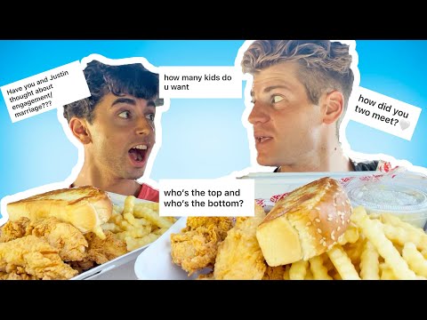 ANSWERING VERY UNCOMFORTABLE QUESTIONS | RAISING CANE'S MUKBANG