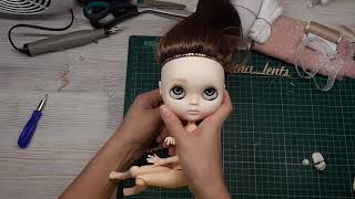 Переделка куклы Blythe. Как прошить парик и собрать куклу?