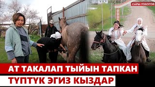 Ат такалап тыйын тапкан Түптүк эгиз кыздар