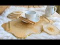 #890 Amazing Effects In This White And Gold Resin Platter Tray