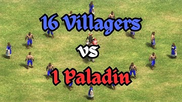 16 Villagers vs 1 Paladin | Age of Empires 2