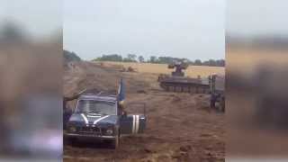 UKRAINE 2014 - Ukrainian army using 9K35 Strela-10 SAM to shoot down Russian drone