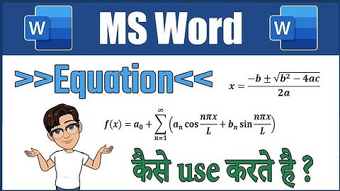 How To Write Maths Equation in MS Word | How To Make Math