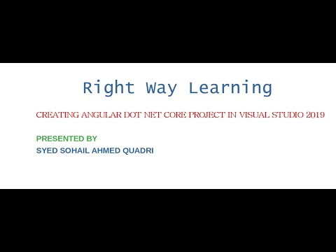 Creating Angular/.Net Core Project in Visual Studio 2019