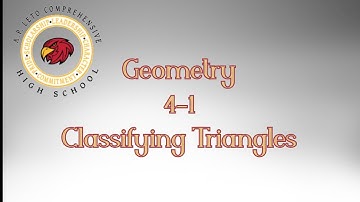 4-1 Classifying Triangles