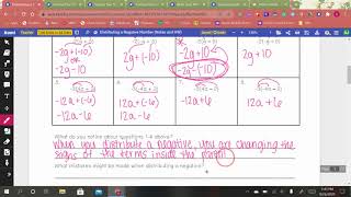 Distributing a Negative Number