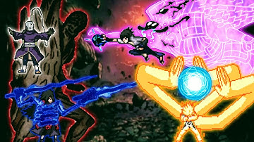 Obito Kamui OP & Madara Uchiha OP VS Naruto OP(All Form) & Sasuke OP in Jump Force Mugen