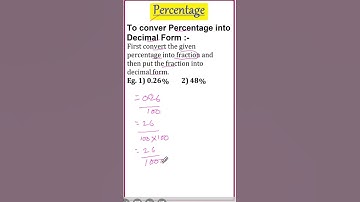 CBSE/NCERT Math Class 7 Integers  |#Shorts Percentage|To convert  Percentage into Decimal| #Bright