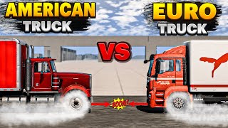American Truck Vs EURO Truck | Slow Motion | BeamNG Drive | Crash Test
