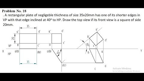 Projection of planes 18th problem Computer Aided Engineering Drawing, projection of planes BCEDK103