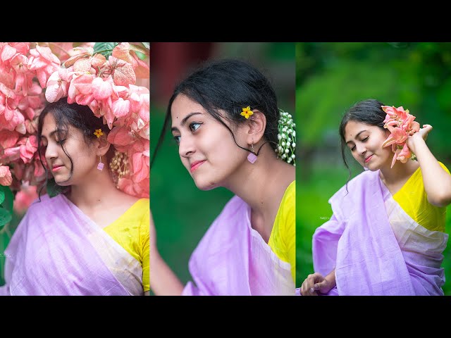 Young Woman in a Traditional Pink Saree Dress Posing Outside · Free Stock  Photo