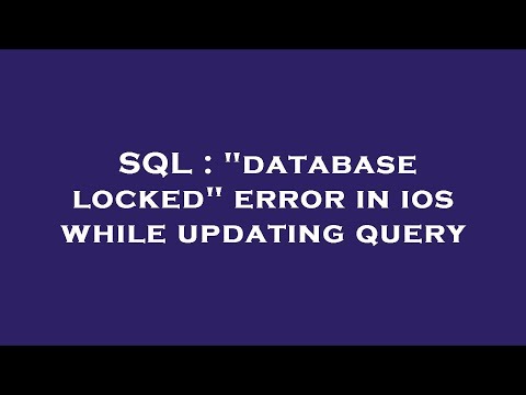 SQL : "database locked" error in ios while updating query
