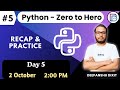 🚀 Python Zero to Hero | Day 5 | 45 Days Free Classes | Dixit Bytes || #dixitbytes #python #coding