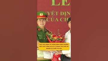 CHỦ TỊCH UBND XÃ THĂNG BÌNH KHEN THƯỞNG ĐỘT XUẤT CÔNG AN XÃ VÌ PHÁ ÁN NHANH VỤ CƯỚP TÀI SẢN