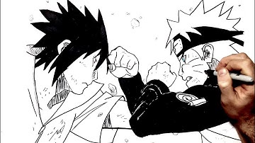 How To Draw Naruto vs Sasuke | Step By Step