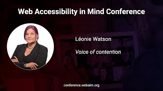 Léonie Watson: Voice of contention. Web Accessibility In Mind Conference screenshot 1