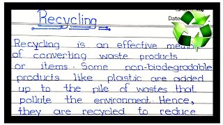 recycling essay / recycling essay in english / essay on recycling / plastic recycling essay /