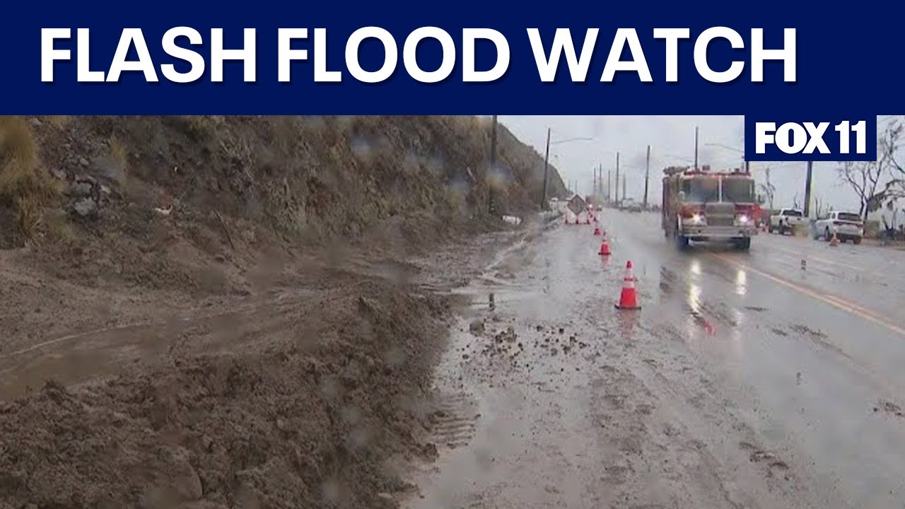 Flash flood watch in Los Angeles ahead of more rain - YouTube