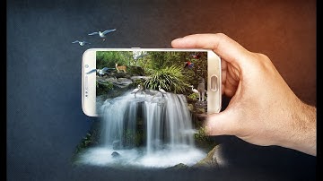 3D Waterfall On Mobile(3D Pop Out Effect) Photo Manipulation In Photoshop - Photoshop CC
