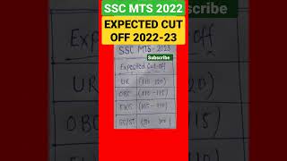 SSC MTS EXPECTED CUT OFF 2022-23| SSC MTS CUT OFF 2022| SSC MTS FINAL CUT OFF shorts viral sscmts