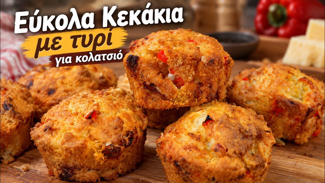 Αυτά τα Εύκολα Κεκάκια με τυρί θα γίνουν το αγαπημένο κολατσιό των παιδιών – Video