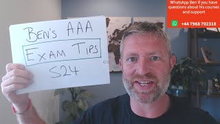 ACCA AAA Ben's exam tips S24
