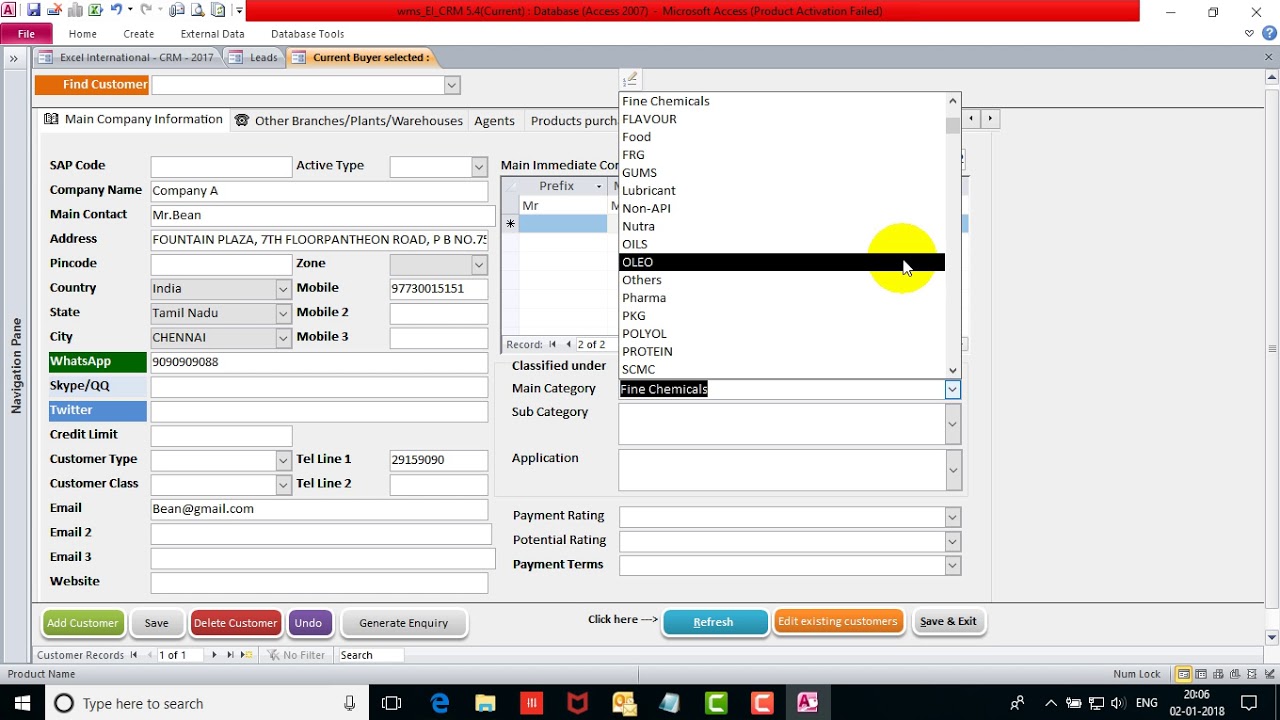 Aqantas CRM LEAD Profiling and Tracking