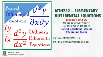 Module 1 Unit 1C: Solutions of Ordinary Differential Equations