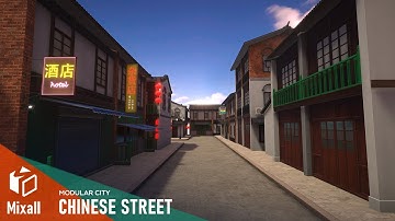 Chinese street   modular city | Unity | Unreal | Assetstore