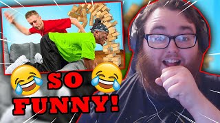 SIDEMEN GIANT JENGA *PAINFUL* REACTION!!